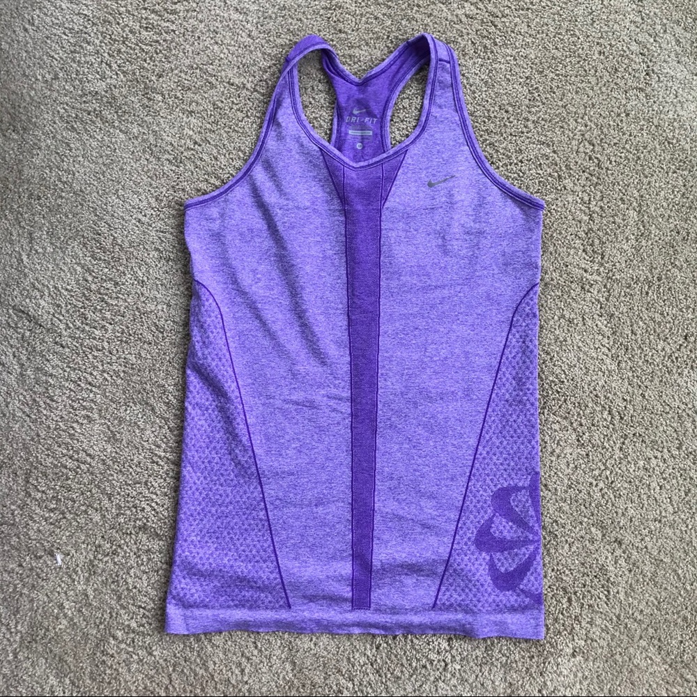 Purple Dri-Fit Knit Nike Running Tank Top